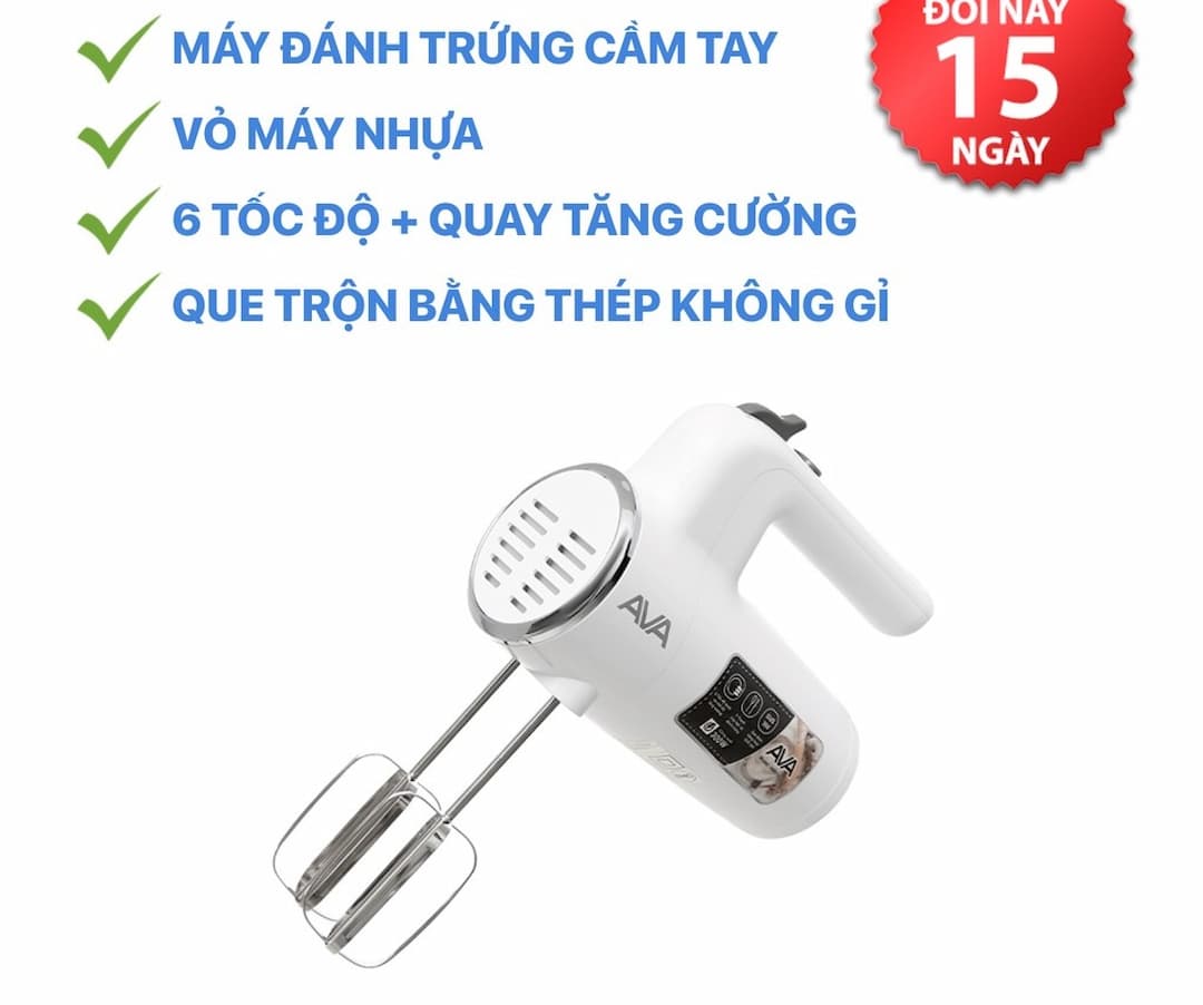 Sử dụng máy đánh trứng AVA HM9103-GS