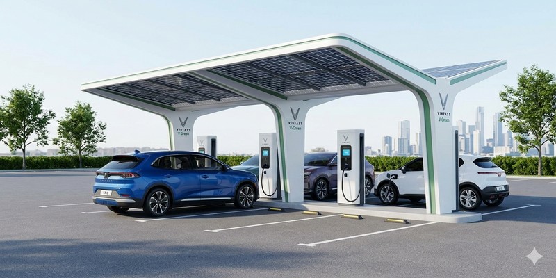 Hệ thống trạm sạc V-Green phủ khắp toàn quốc, đảm bảo sự thuận tiện